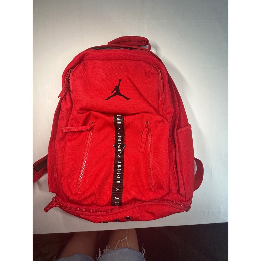Jordan Backpack Unisex OS Red Jumpman Logo Sport Mesh Pockets 9A0172-R78
